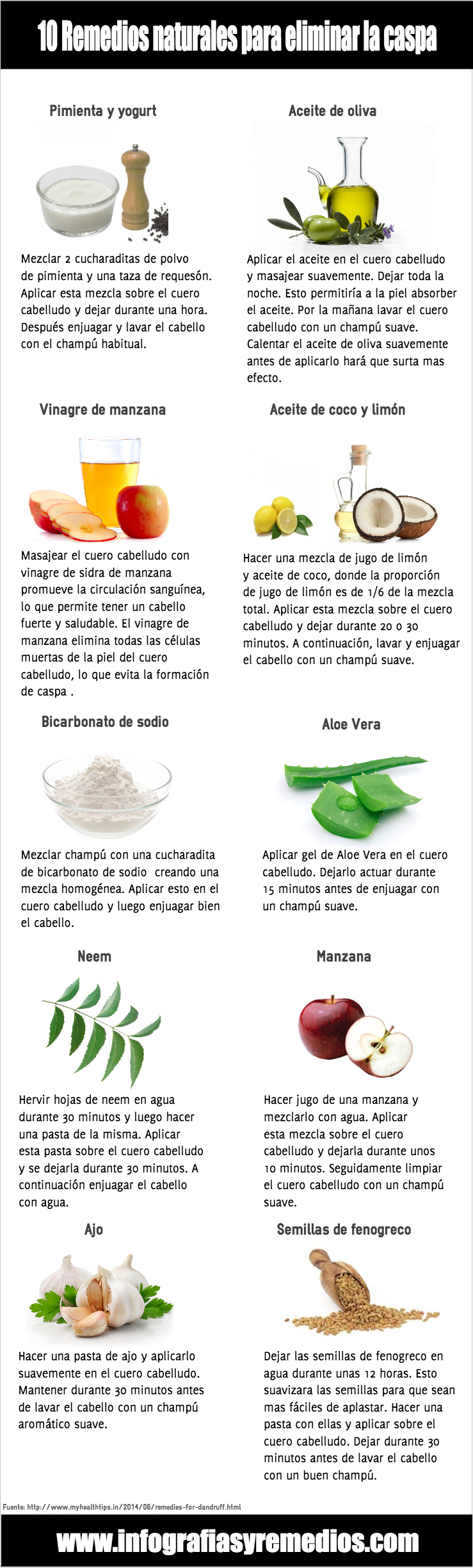 10 Remedios caseros y naturales para eliminar la caspa