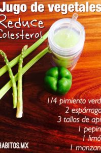 jugo de vegetales para reducir el colesterol