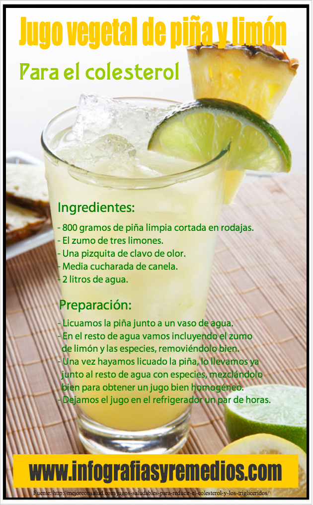 jugo vegetal con piña y limón