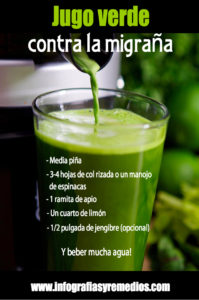 jugo verde contra la migraña