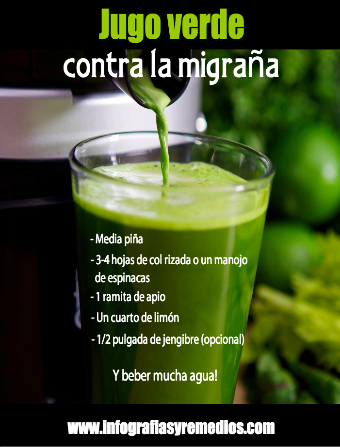 jugo verde contra la migraña