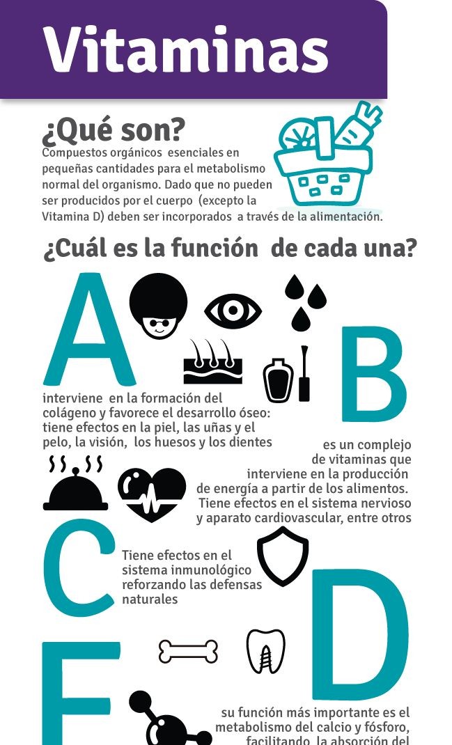 Las vitaminas y sus funciones | Infografías y Remedios