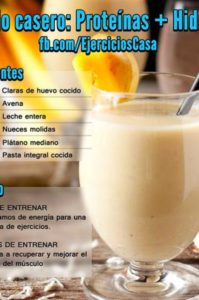 batido casero para entrenar