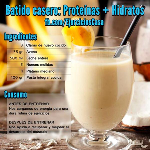 batido casero para entrenar