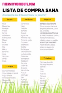 lista de la compra sana