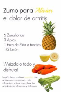 zumo de piña para la artritis