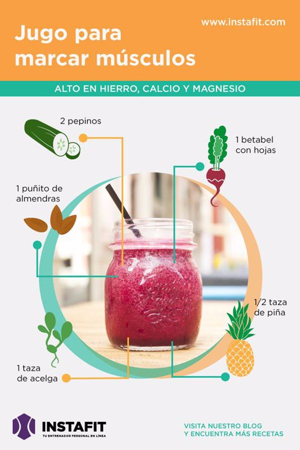 jugo verde para marcar músculos