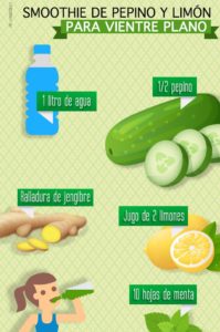 smoothie de pepino y limón para un vientre plano