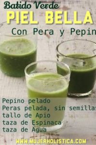 licuado verde de pera y pepino