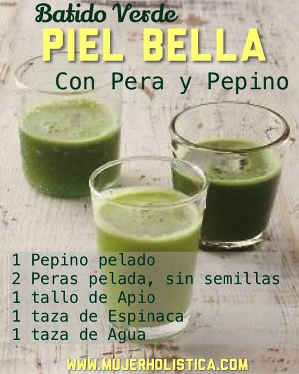 licuado verde de pera y pepino