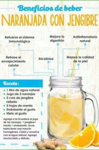 jugo de naranja con jengibre