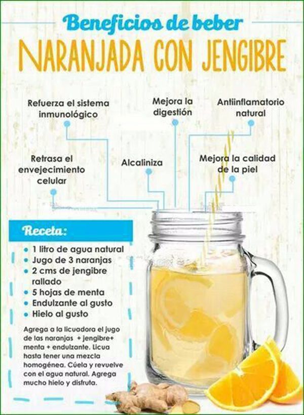 jugo de naranja con jengibre