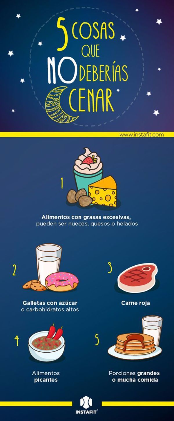 alimentos que no deberías cenar