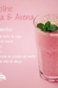 smoothie de fresa y avena