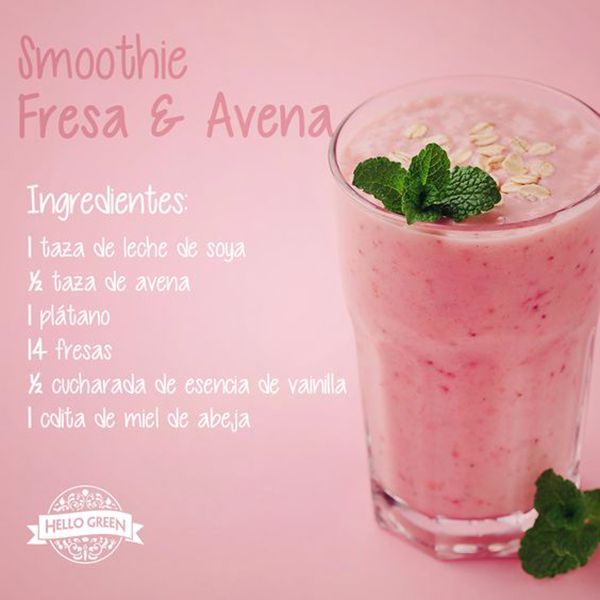 smoothie de fresa y avena