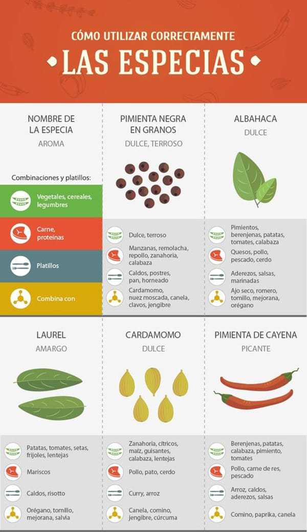 Guía de especias y condimentos para destacar en la cocina Infografías y Remedios Guía de especias y condimentos para destacar en la cocina Infografías y Remedios