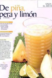 jugo de piña pera y limón