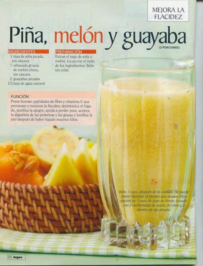 Jugo De Pina Melon Y Guayaba Para Combatir La Flacidez