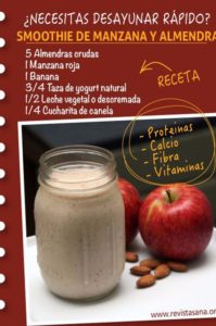 cómo hacer un smoothie de manzana y almendra