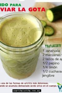 jugo para la artritis gotosa