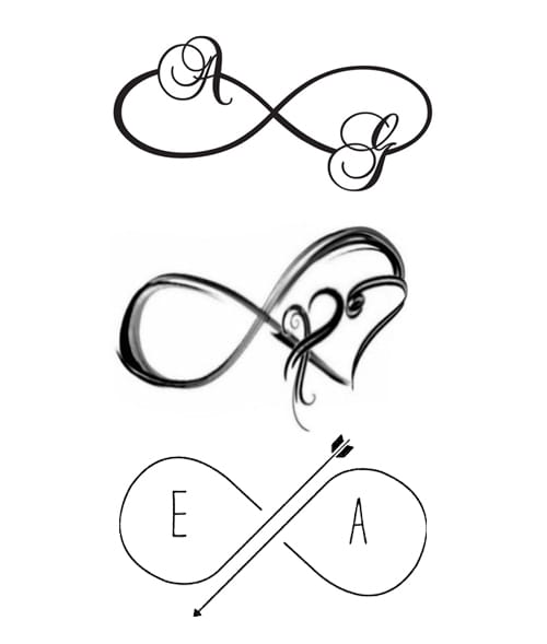 tatuajes de infinito con iniciales